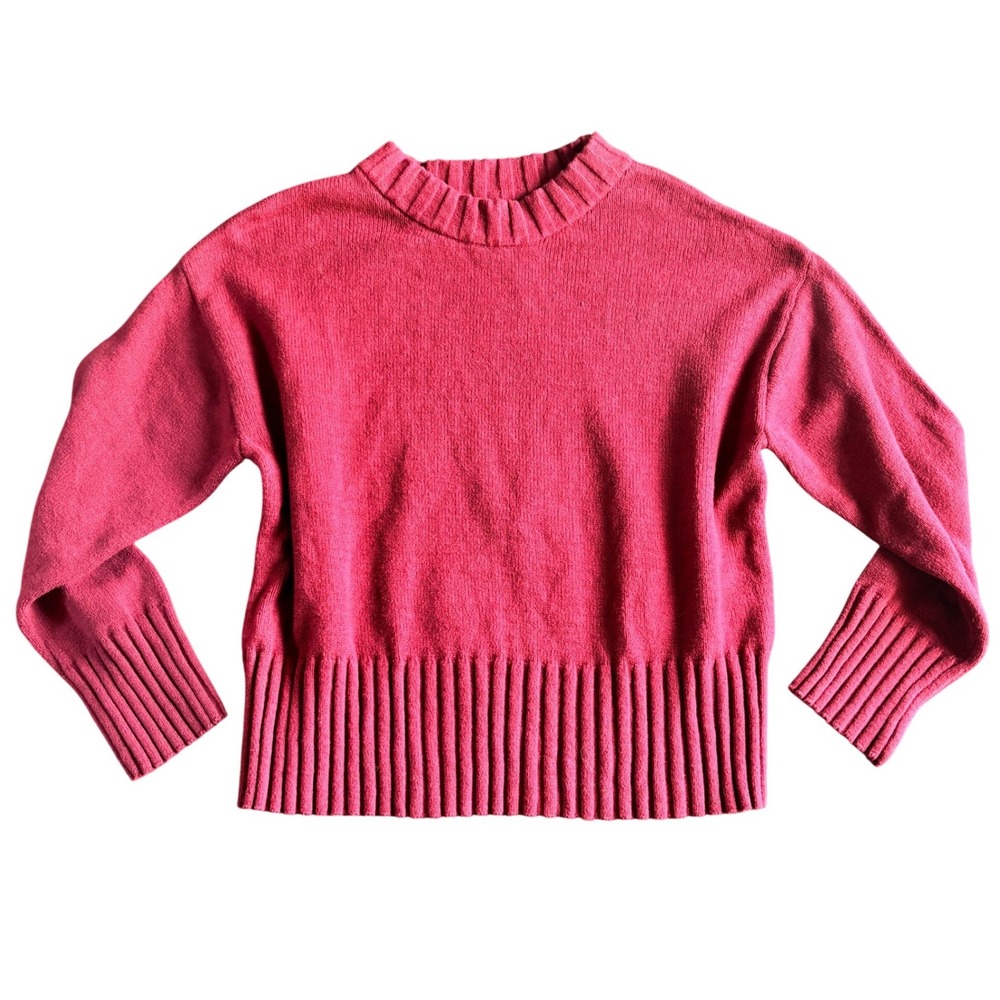 NWT GAP‎ Womens Red Crewneck Sweater Ribbed Trim Long Sleeve Retails $80 Size L